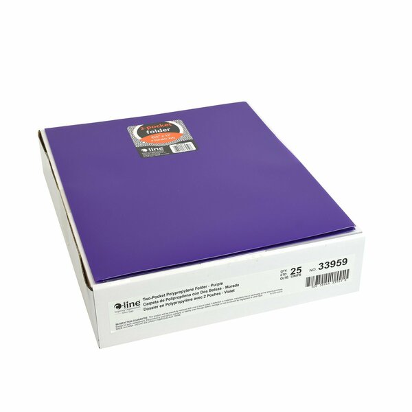 C-Line Products Two-Pocket Heavyweight Poly Portfolio Folder, Purple, 25PK 33959